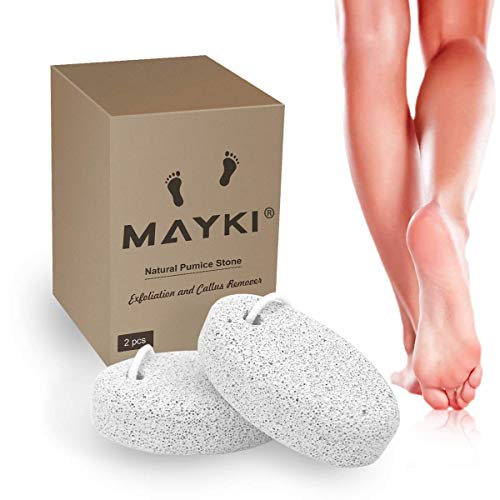 Pumice Stone 2 Pcs, Natural Lave Pumice Stone for Feet/Hand, Small Callus Remover/Foot Scrubber Stone for Men/Women by MAYKI